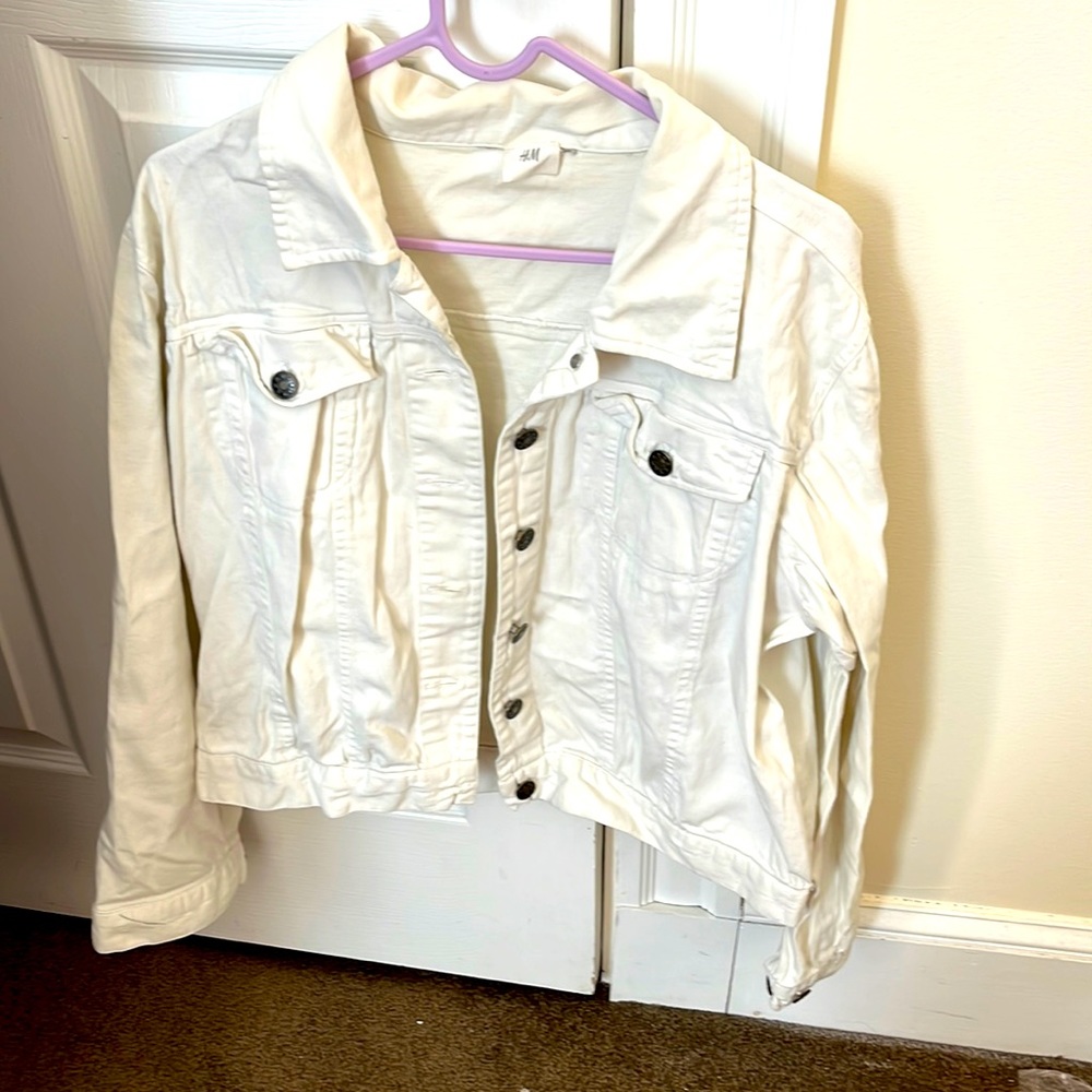 H&M white denim jacket.